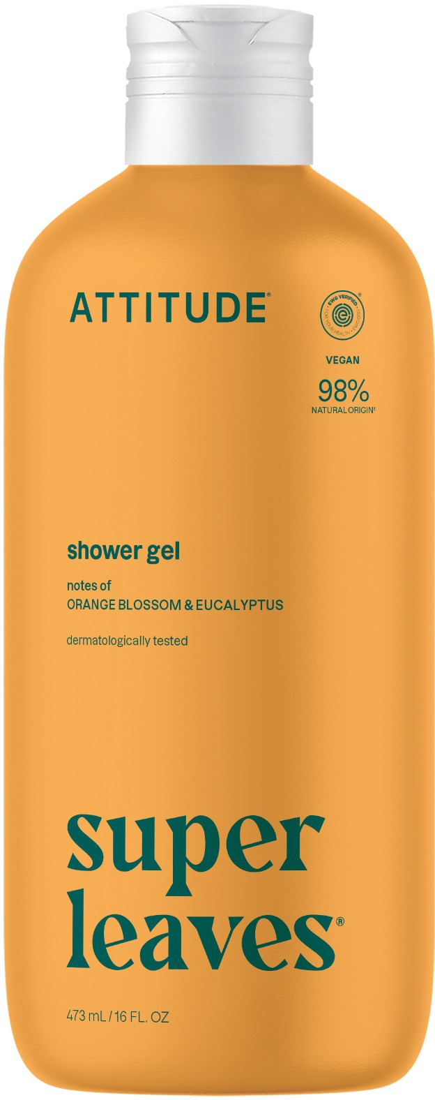 ATTITUDE Super Leaves Natural Shower Gel, narancs- és eukaliptuszillat, 473 ml
