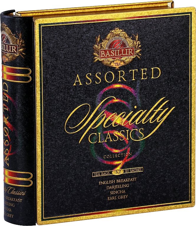Basilur Book Assorted Specialty, fém doboz, 32 filteres tea