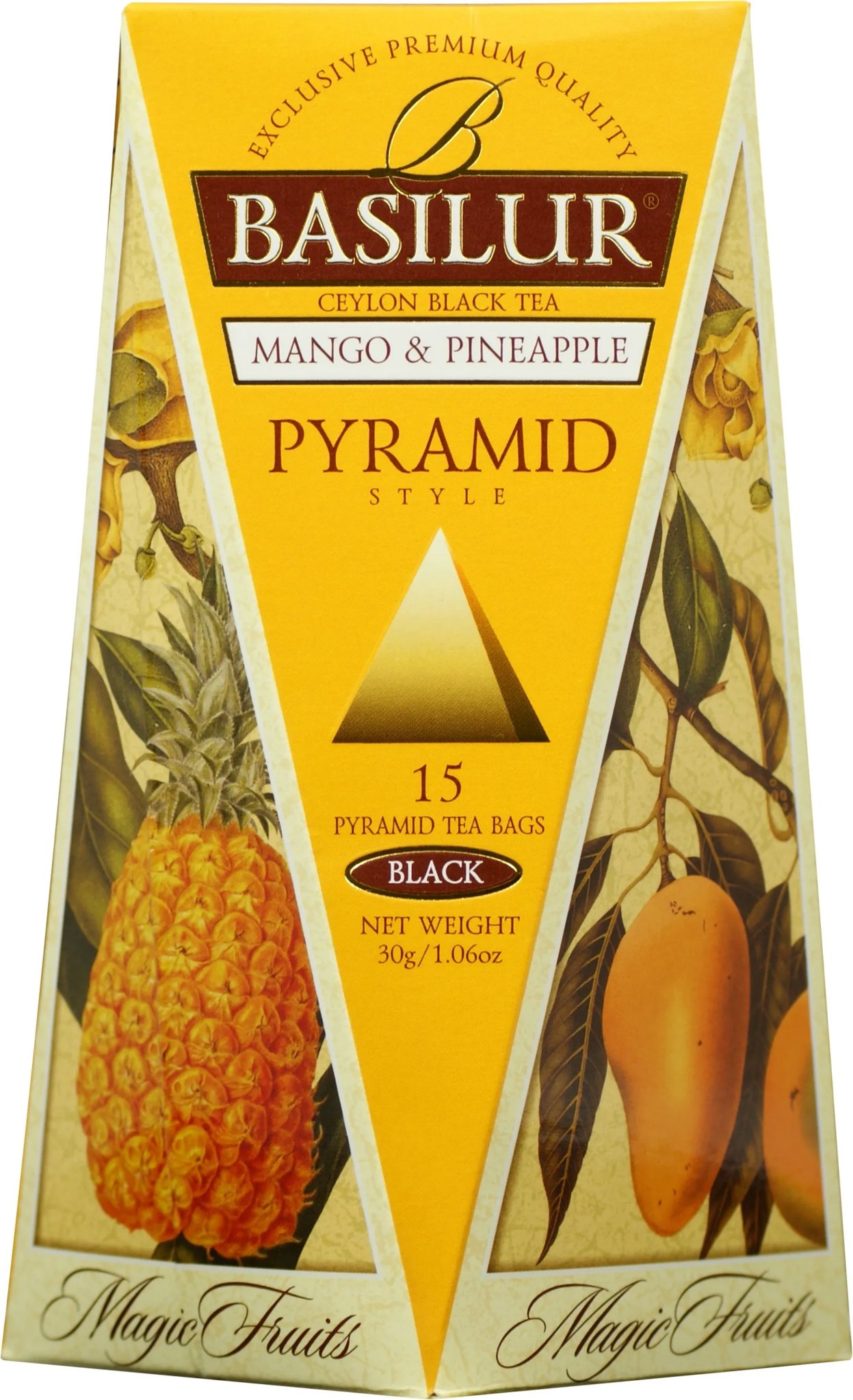Basilur Magic Mango & Pineapple Pyramid, 15 × 2 g
