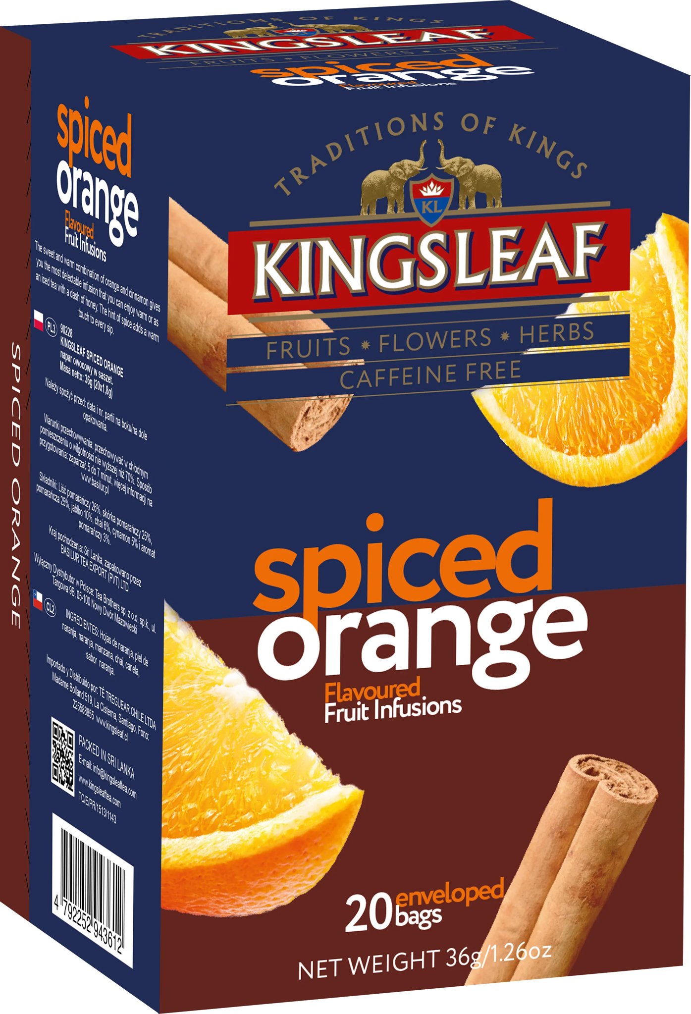 Basilur Kingsleaf Spiced Orange, borítékolt, 20 × 1,8 g