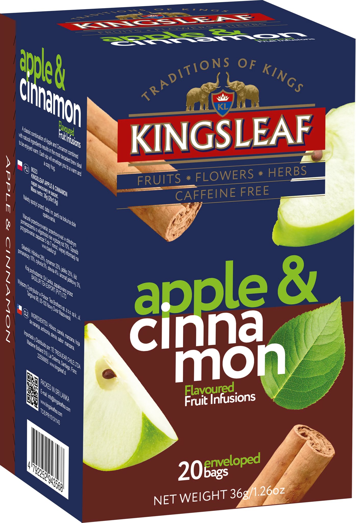Basilur Kingsleaf Apple & Cinnamon, borítékolt, 20 × 1,8 g