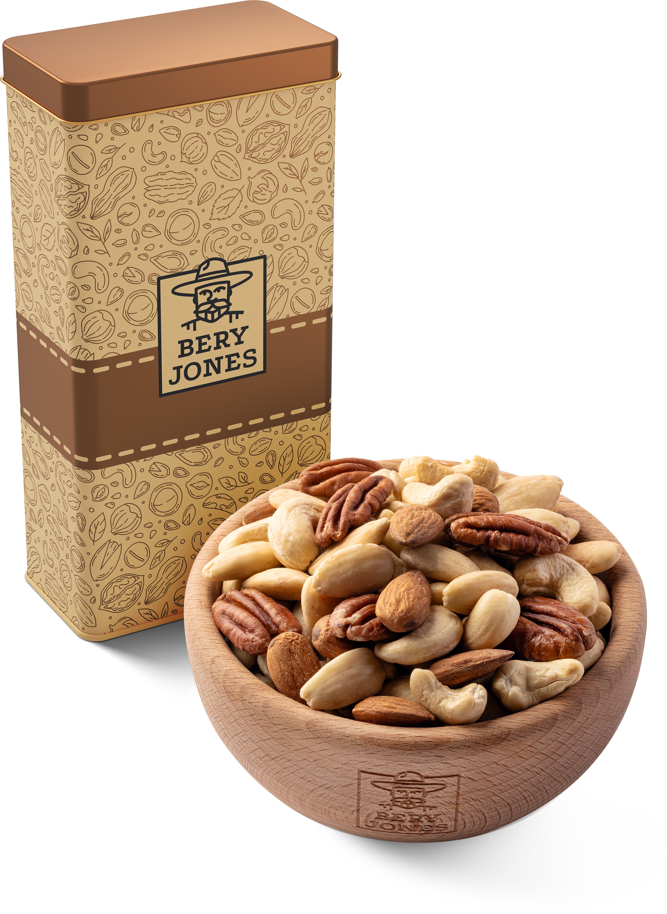 Bery Jones natúr diófélék keveréke fémdobozban, 240 g