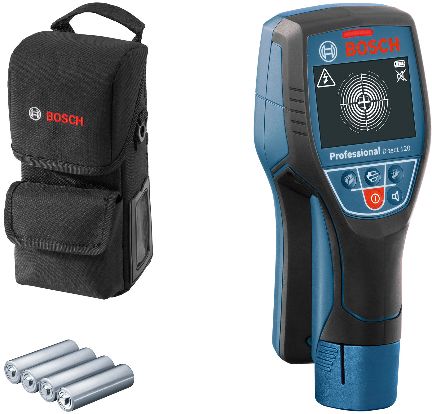 BOSCH Professional D-tect 120 akkumulátoros detektor, 0.601.081.303 (4× AA)