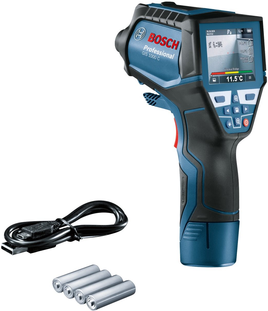 BOSCH Professional GIS 1000 C akkumulátoros hődetektor, 0.601.083.300 (4× AA)