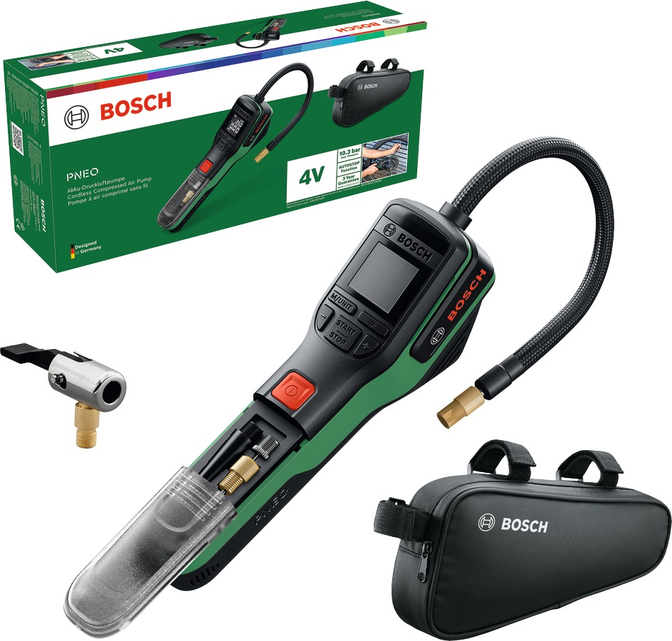 BOSCH PNEO akkumulátoros pumpa, táska, 0.603.947.501 (1× 3 Ah)