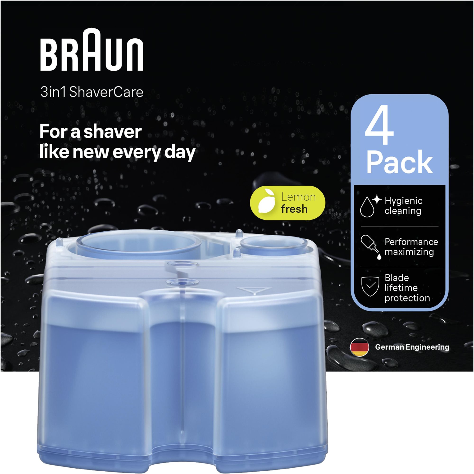 Braun Clean & Renew utántöltő, Braun SmartCare és Clean&Charge kompatibilis, 4 darab