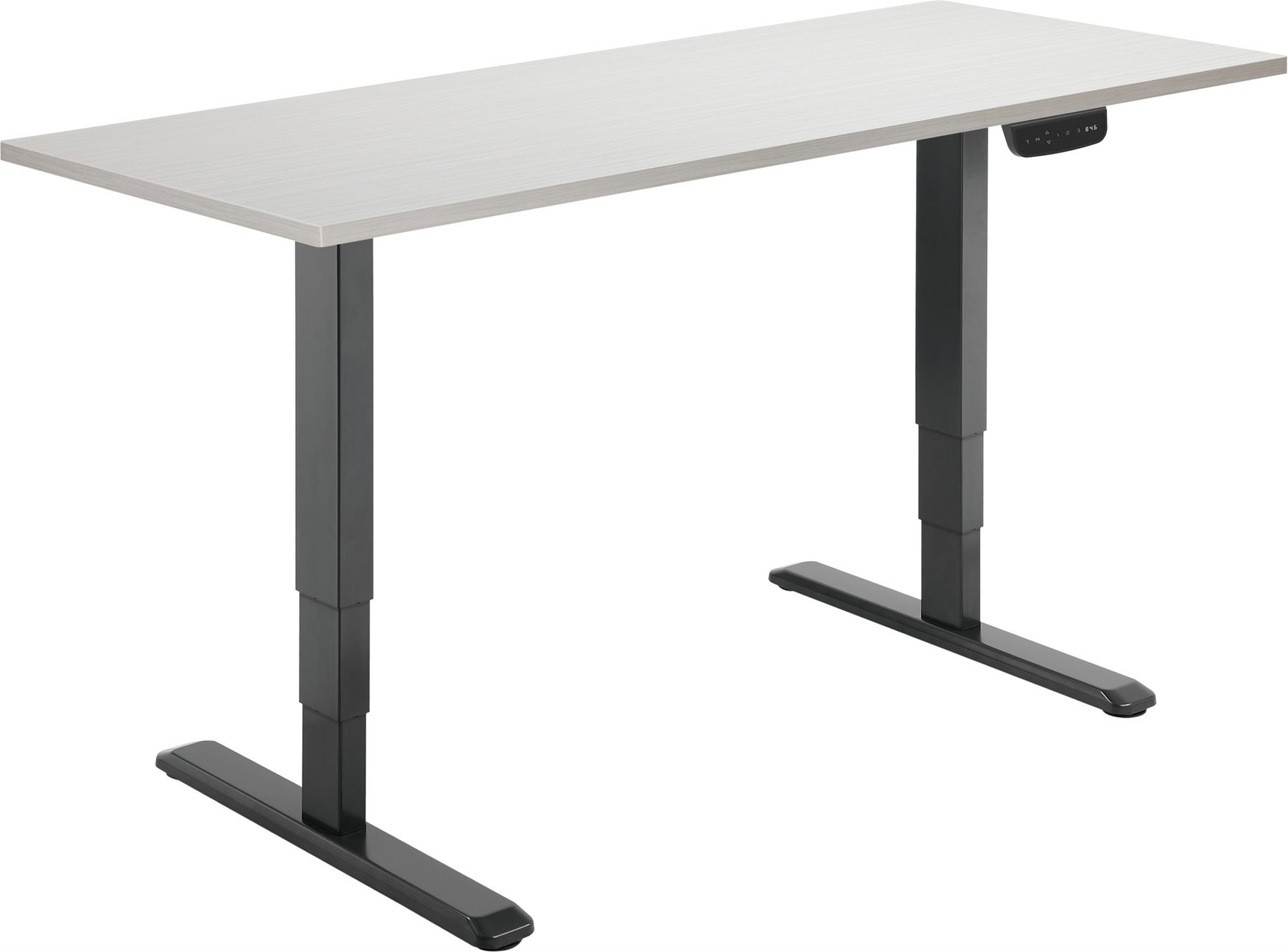 AlzaErgo Table ET1 NewGen fekete + TTE-03 160x80cm fehér tölgy asztallap