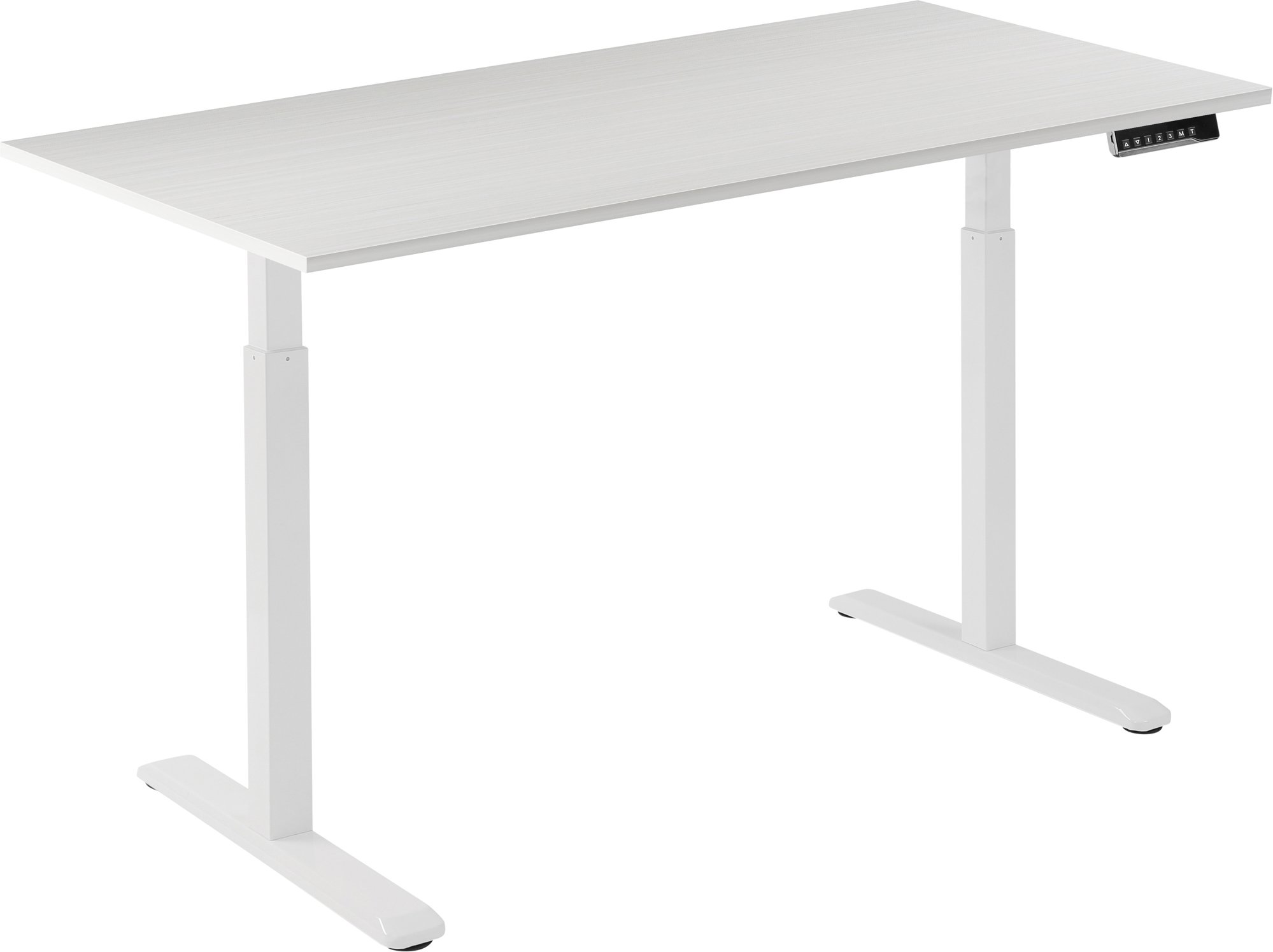 AlzaErgo Table ET2, fehér + asztallap, 120×80 cm, laminált fehér tölgy