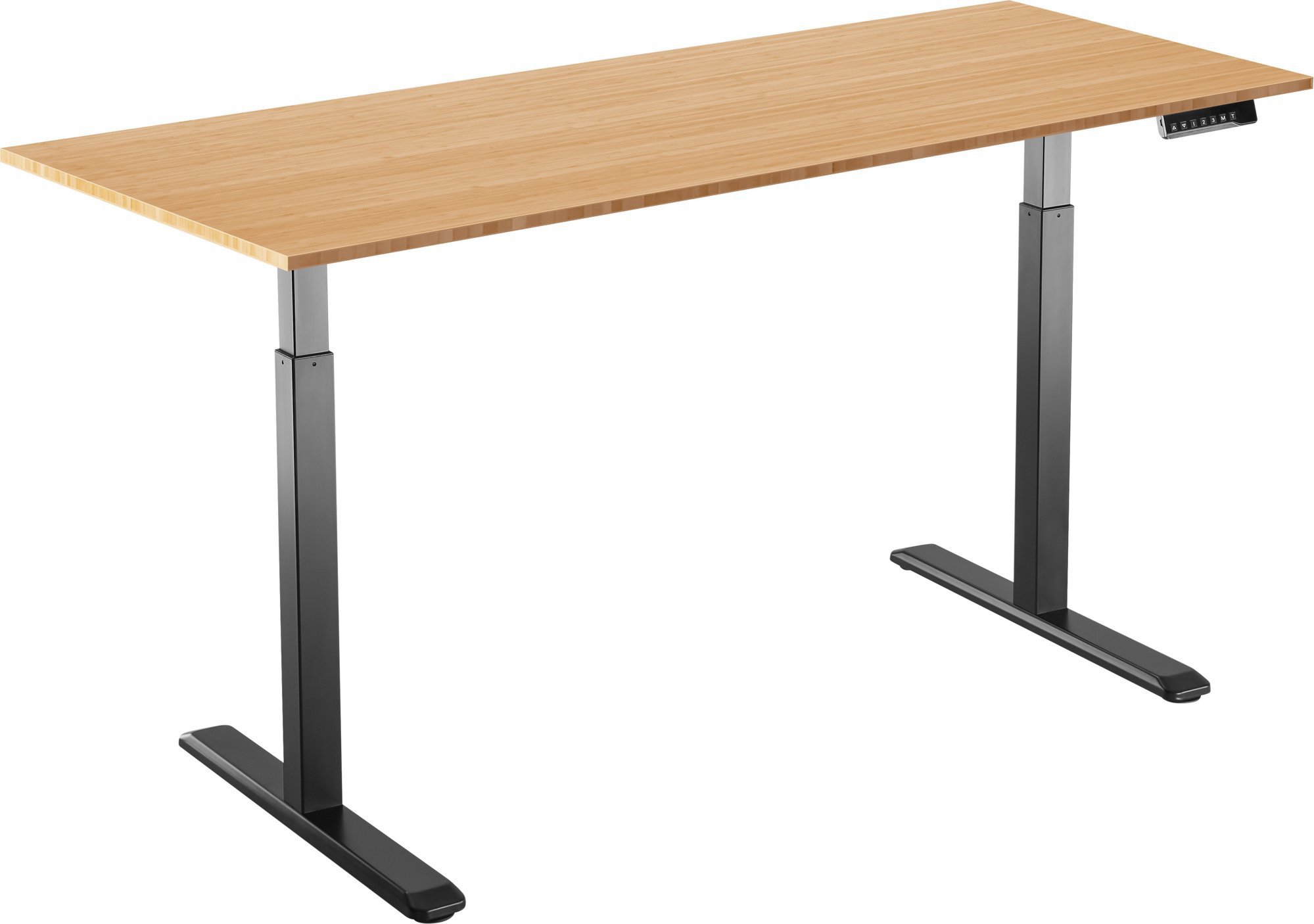 AlzaErgo Table ET2, fekete + asztallap, 160×80 cm, bambusz