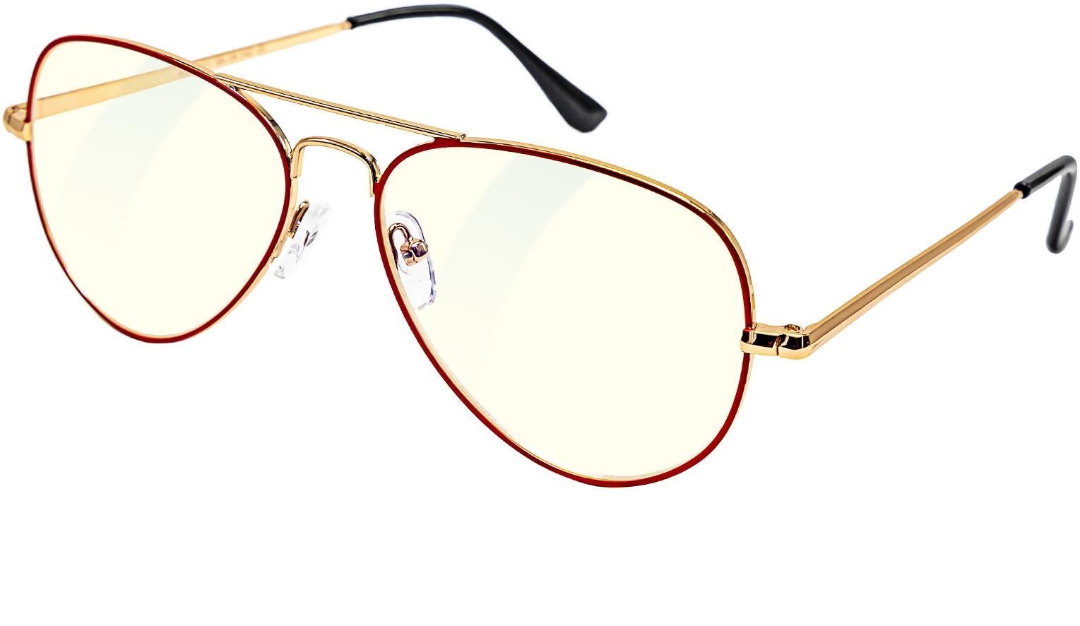 GLASSA Blue Light Blocking Glasses PCG 09, +0,00, piros-arany
