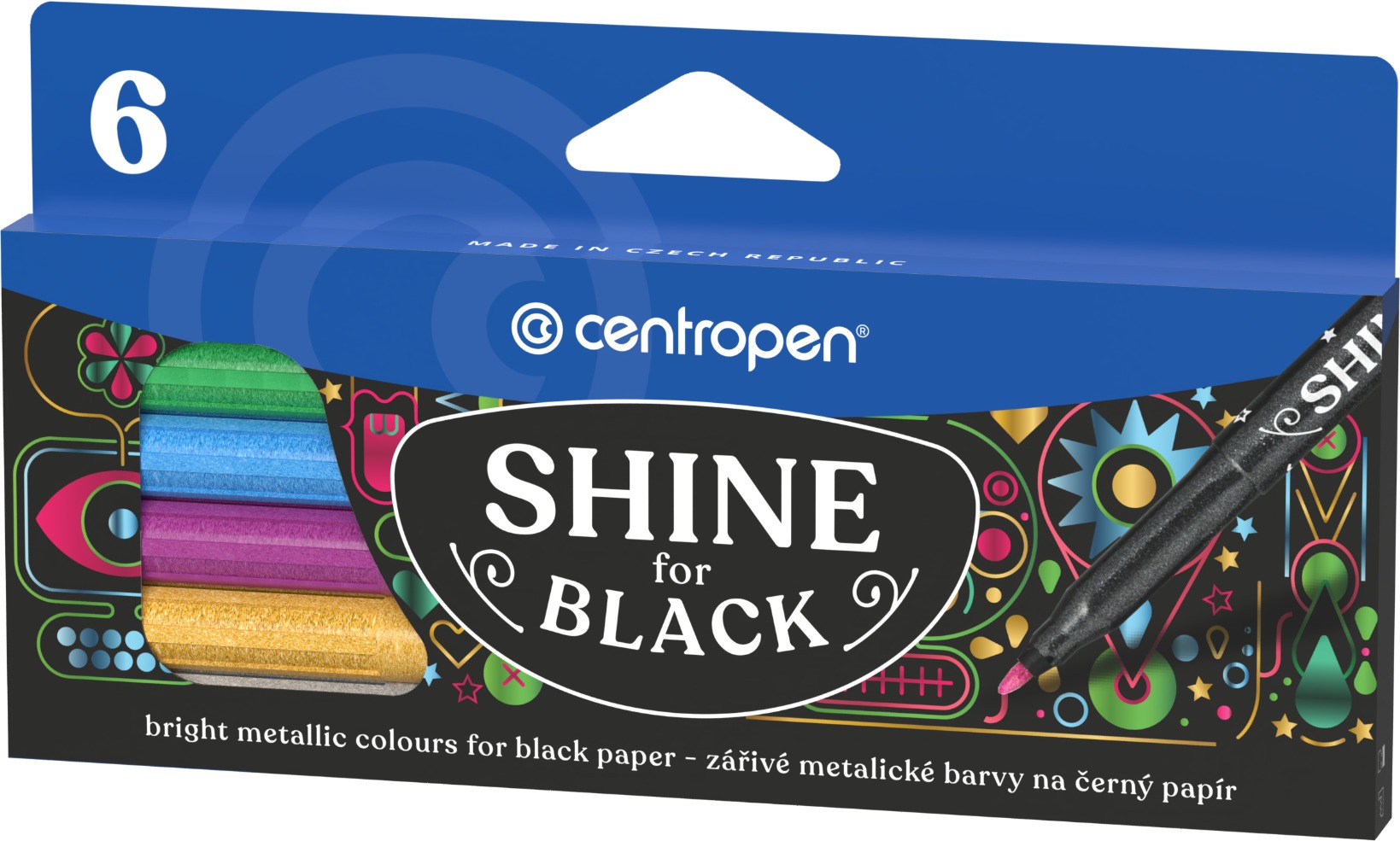 Centropen 2590 Metallic stresszoldó kifestő marker, 6 db