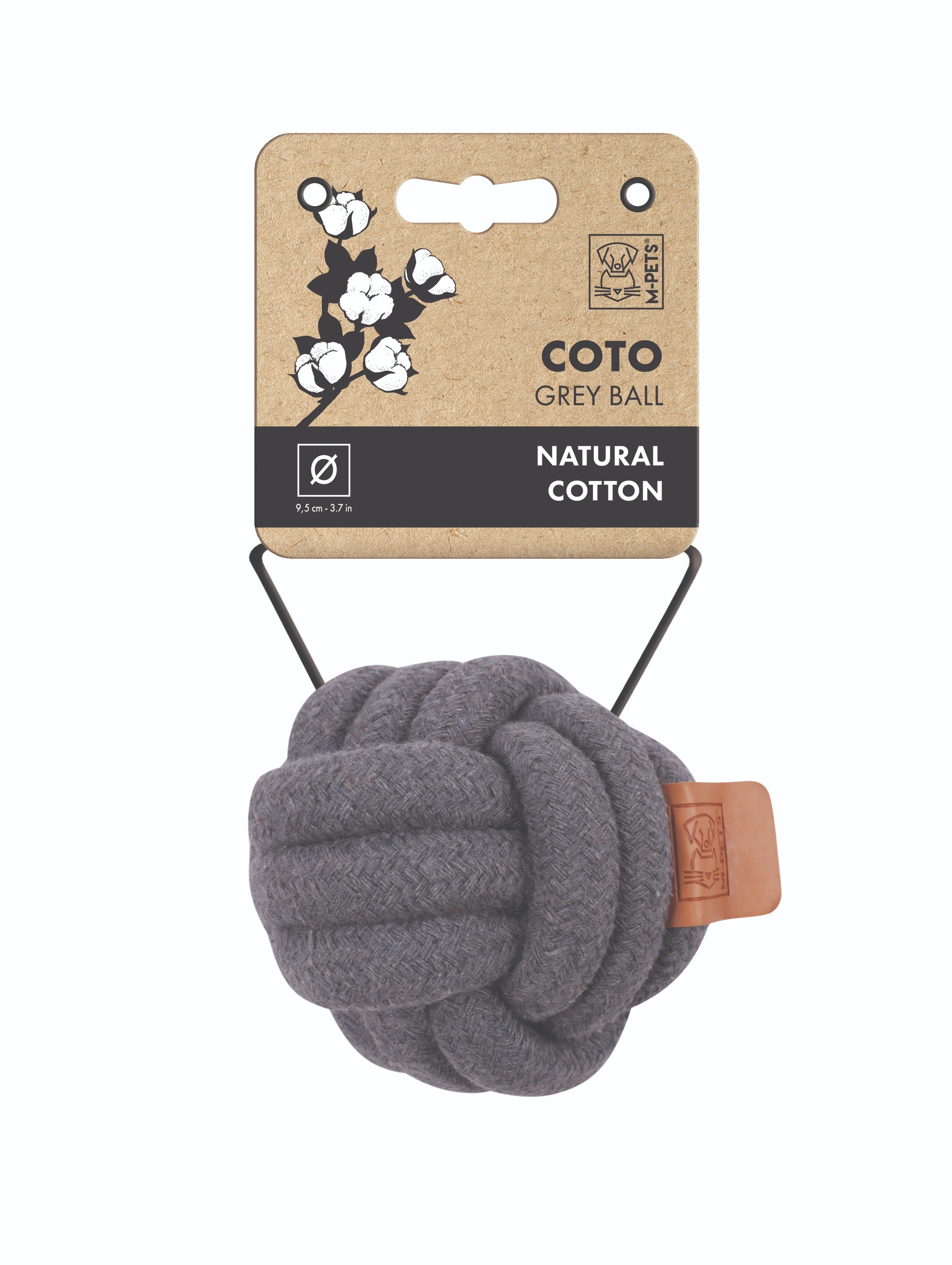 M-Pets COTO Pamutlabda szürke 9,5 cm