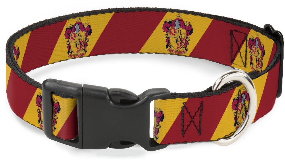 Buckle Down strapabíró kutyanyakörv műanyag csattal, normál, M méret, Harry Potter, Gryffindor