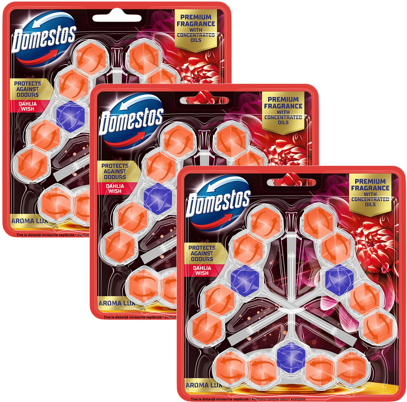 DOMESTOS Triopack Aroma Lux Dahlia Wish 3 × 50 g