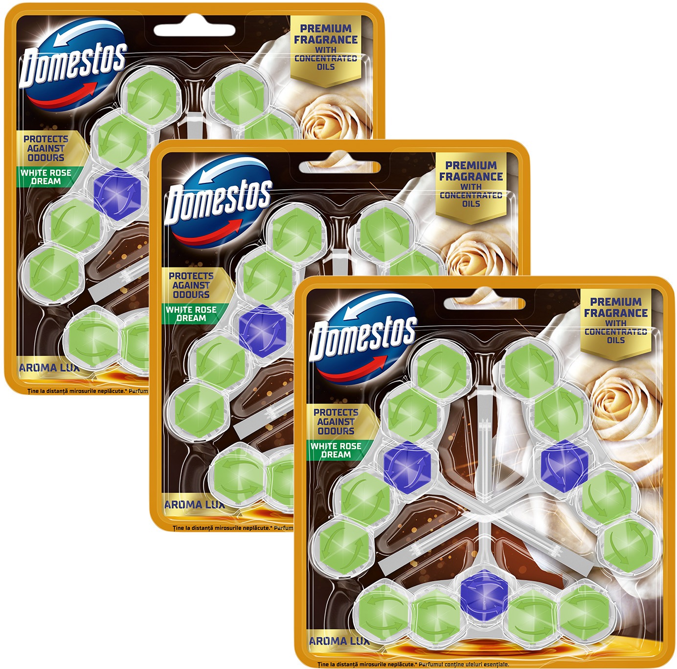 Domestos Triopack Aroma Lux White Rose Dream 3 × 50 g