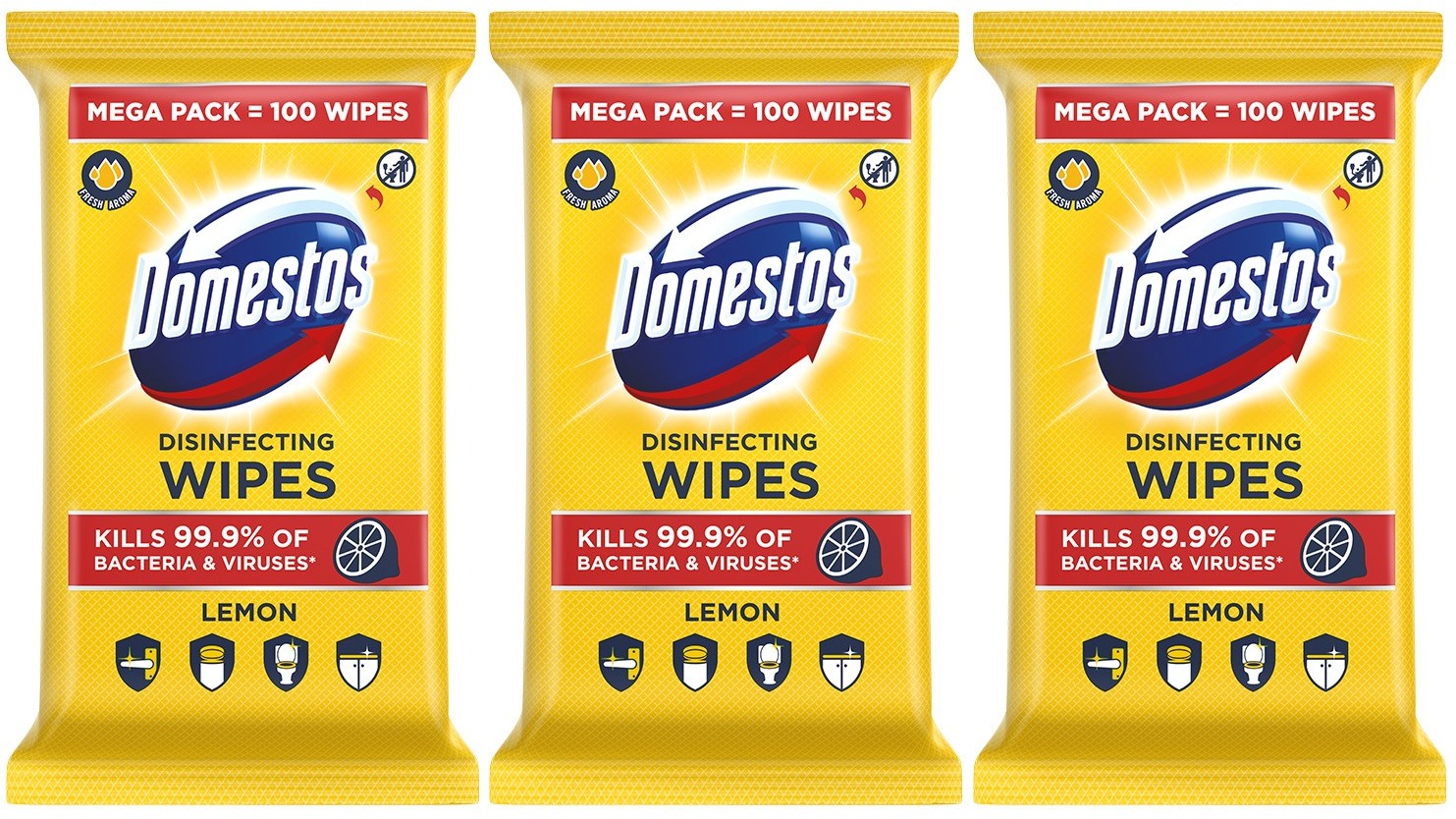 DOMESTOS Triopack Lemon, 100 db