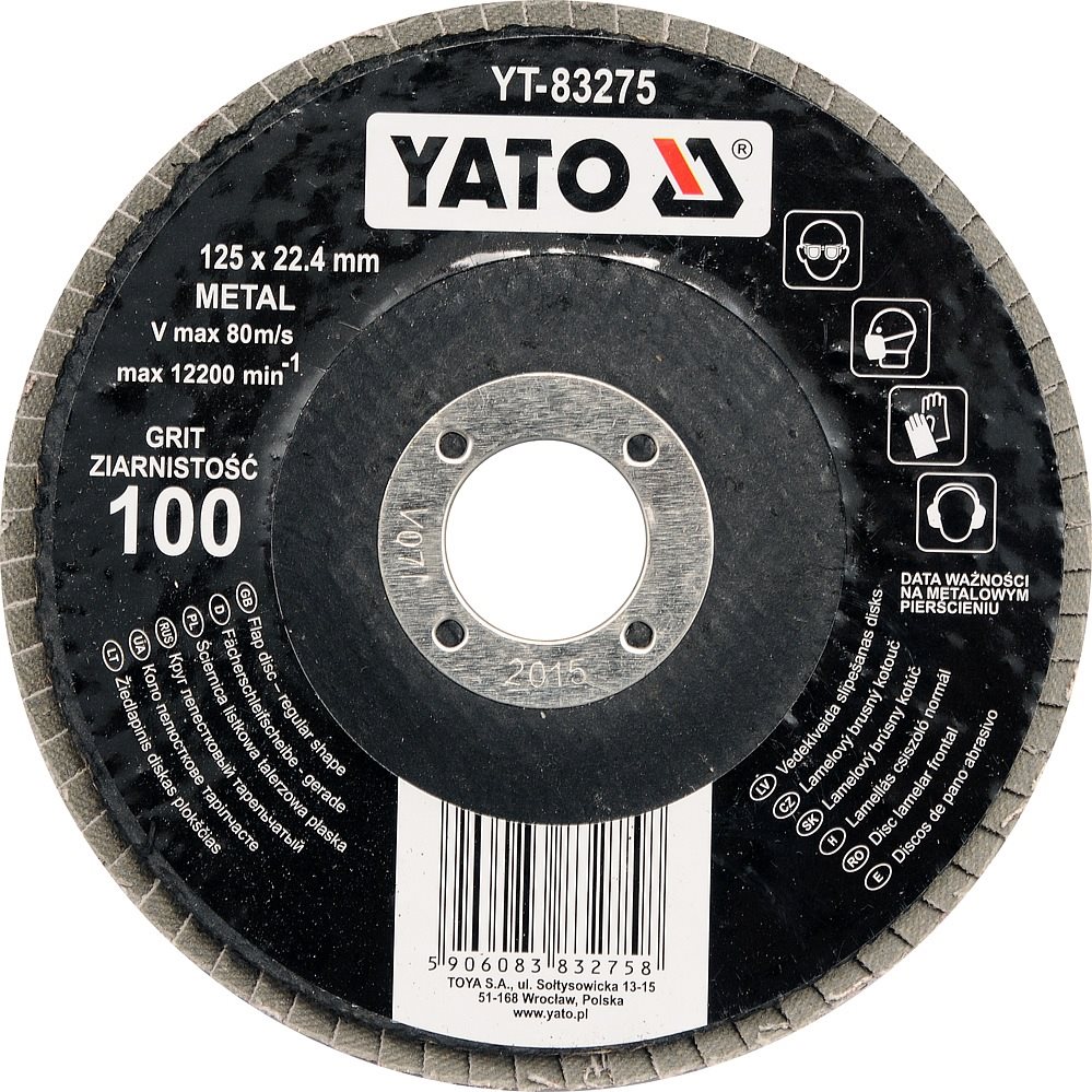 Yato lamellás korong 125 x 22,4 mm P40