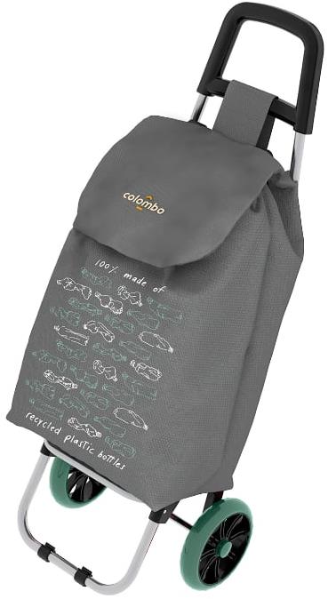 COLOMBO GREENWICH szürke bevásárlótáska kerekekkel, 40 l, teherbírása 25 kg