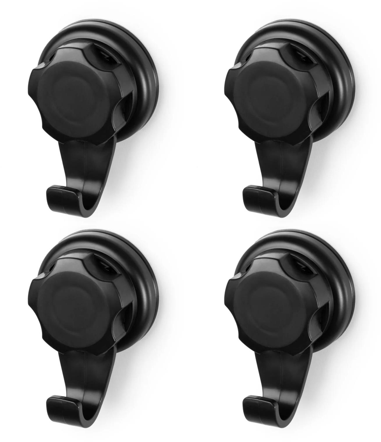 COMPACTOR Bestlock Black, fürdőszobai, tapadókorongokkal, fúrás nélkül rögzíthető, teherbírás max. 6