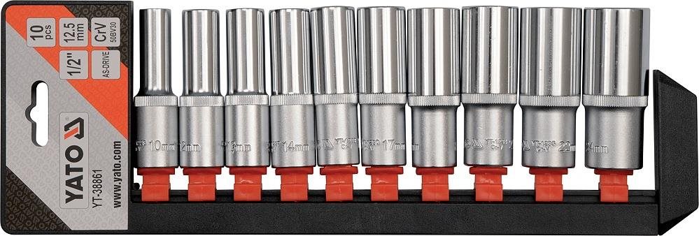 1/2" dugókulcsfej készlet 10db 10-24 mm