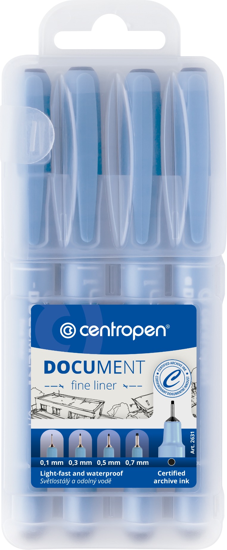 Centropen 2631/4 Dokumentum marker szett, tokban