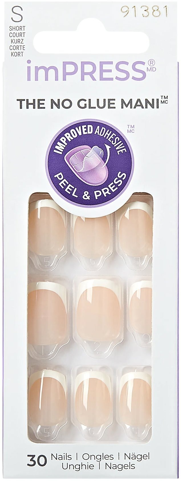 Kiss Impress French Short Squoval Press On Nails - Model
