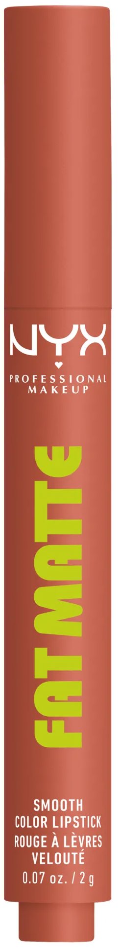 NYX PROFESSIONAL MAKEUP Fat Matte Smooth Color Lipstick 01 Cozy Whipped, 2 g