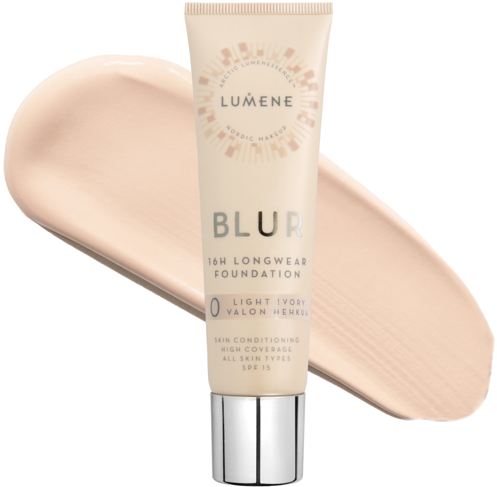 Lumene Blur 16h Longwear Foundation SPF15 Shade 0 Light Ivory / Valon hehkua