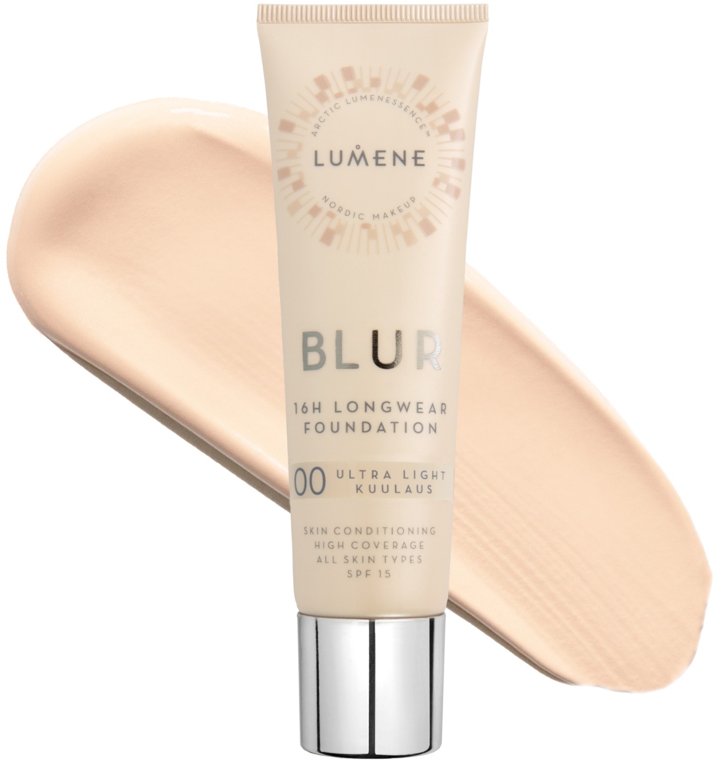 Lumene Blur 16h Longwear Foundation SPF15 Shade 00 Ultra Light / Kuulaus