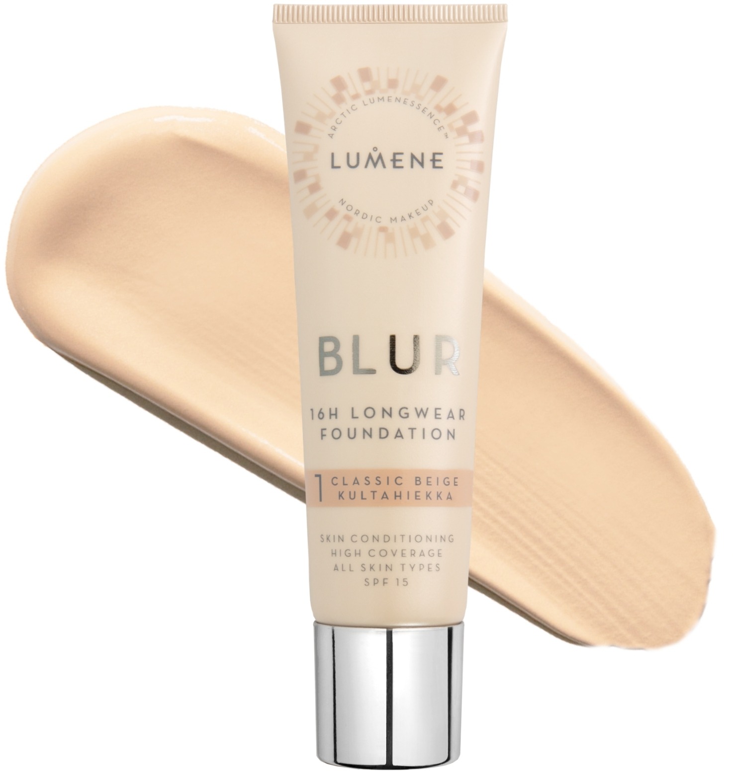 Lumene Blur 16h Longwear Foundation SPF15 Shade 1 Classic Beige / Kultahiekka