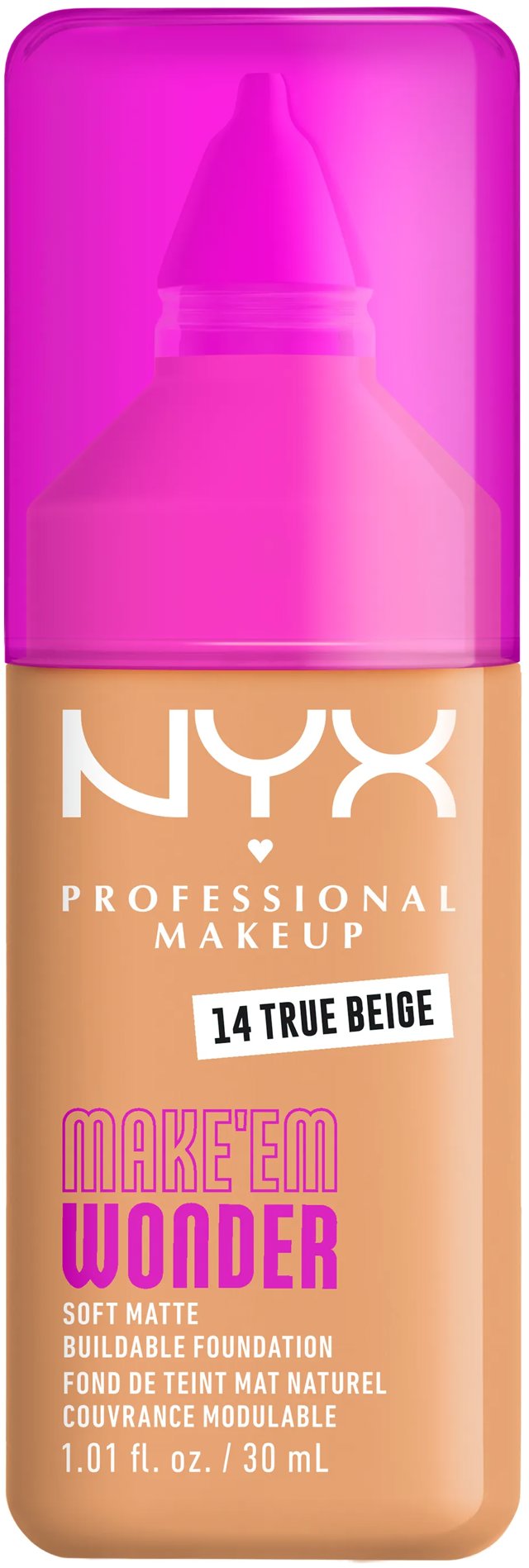 NYX PROFESSIONAL MAKEUP Make 'EM Wonder Foundation 14 True Beige, 30 ml