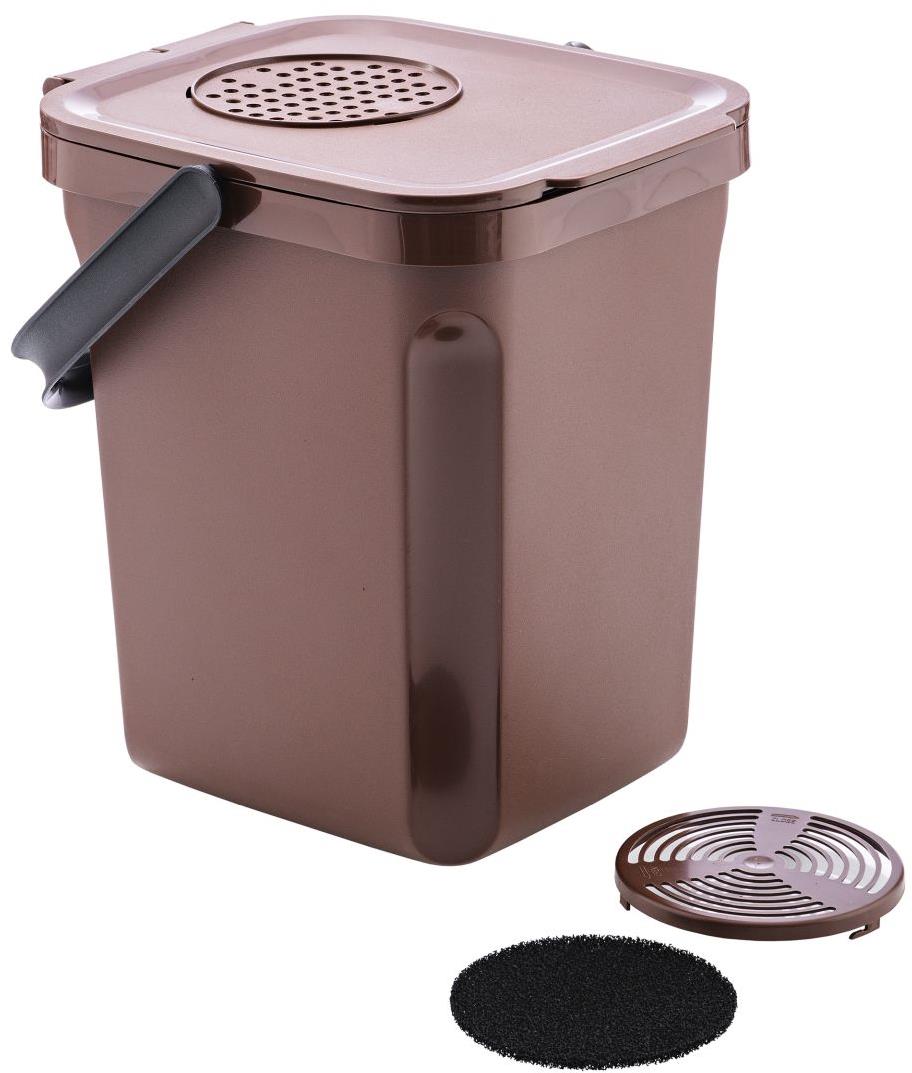 Denox Active Biohulladék gyűjtő szemetes, 10 l, barna