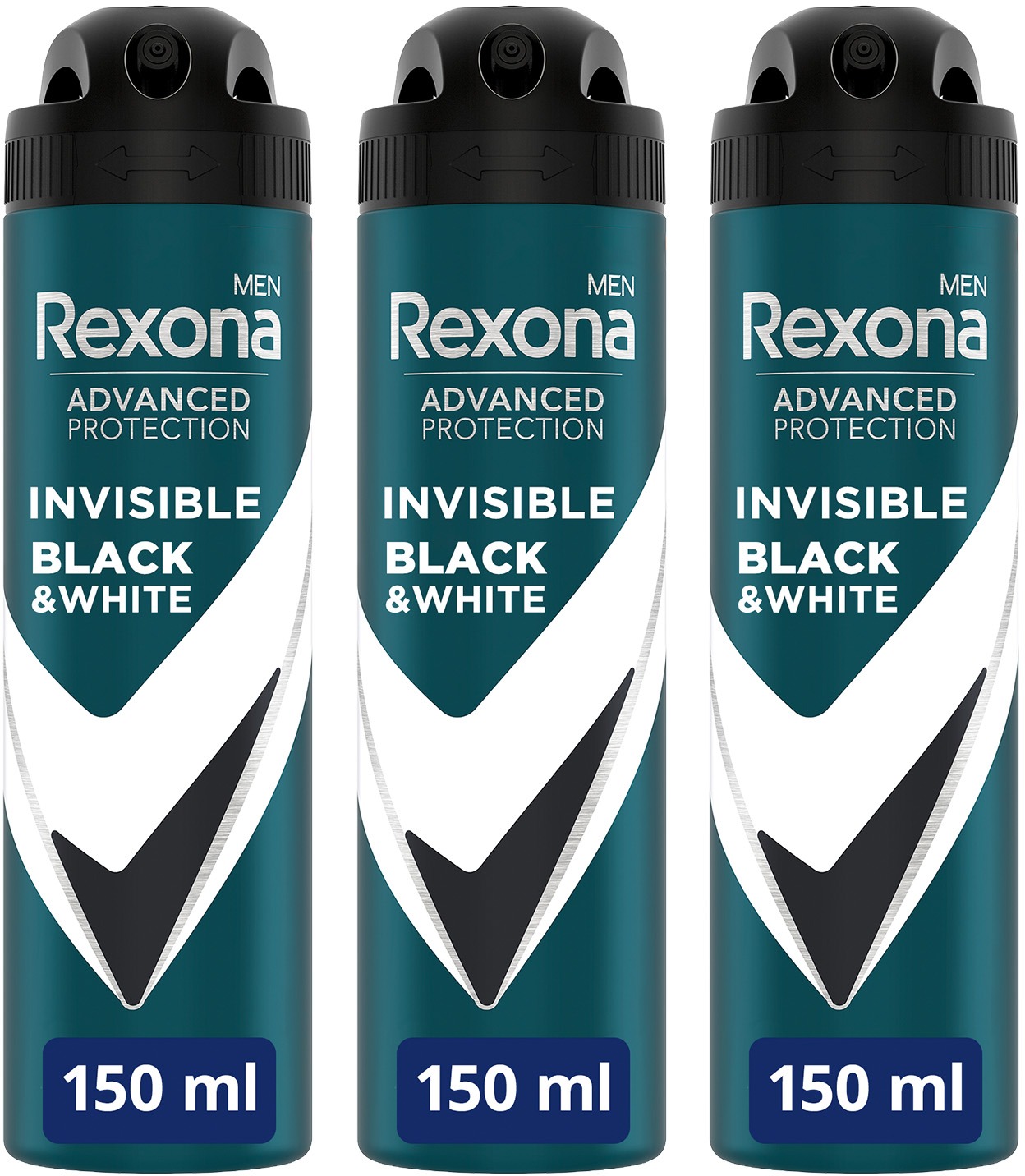 Rexona Triopack Men Advanced Protection Invisible Black & White 150 ml