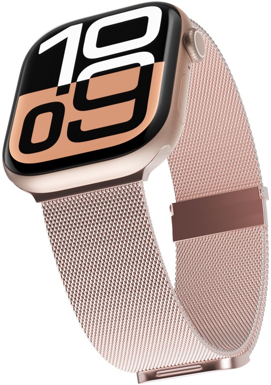 Epico Milanese+ szíj az Apple Watch SE/Series 1-9 (38/40/ 41 mm)/10-11 (42 mm) órákhoz - Rose Gold