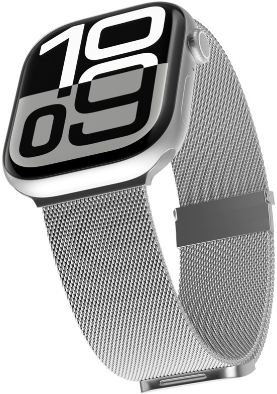 Epico Milanese+ szíj az Apple Watch SE/Series 1-9 (38/40/41 mm)/10-11 (42 mm) órákhoz - ezüst
