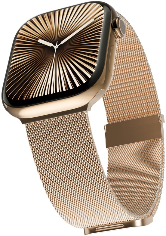 Epico Milanese+ Apple Watch SE/Series 1-9 (42/44/45 mm)/10-11(46 mm)/Ultra (49 mm) órákhoz - arany szín
