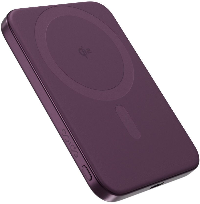 Epico UltraPack Qi2 Slim 5000 mAh alumínium Mag+ vezeték nélküli powerbank EM51, sötétlila