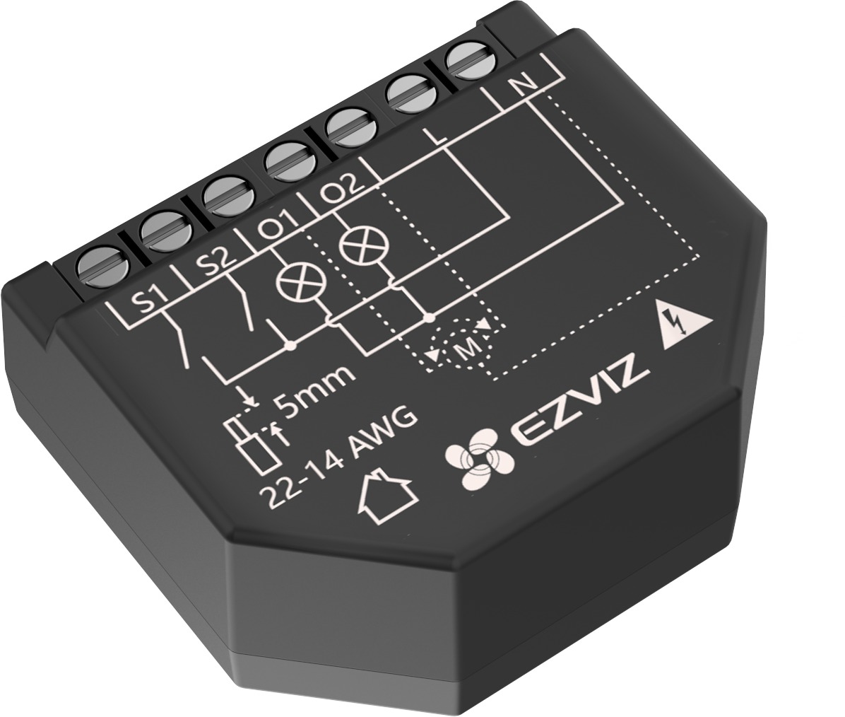 EZVIZ T36-R100-WM okos WiFi kapcsolómodul, 2 csatorna, fogyasztásmérés