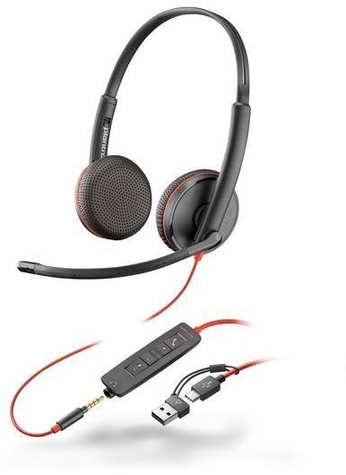 HP Poly Blackwire 3225 Stereo USB-C, 3,5mm, USB-C/A adapter