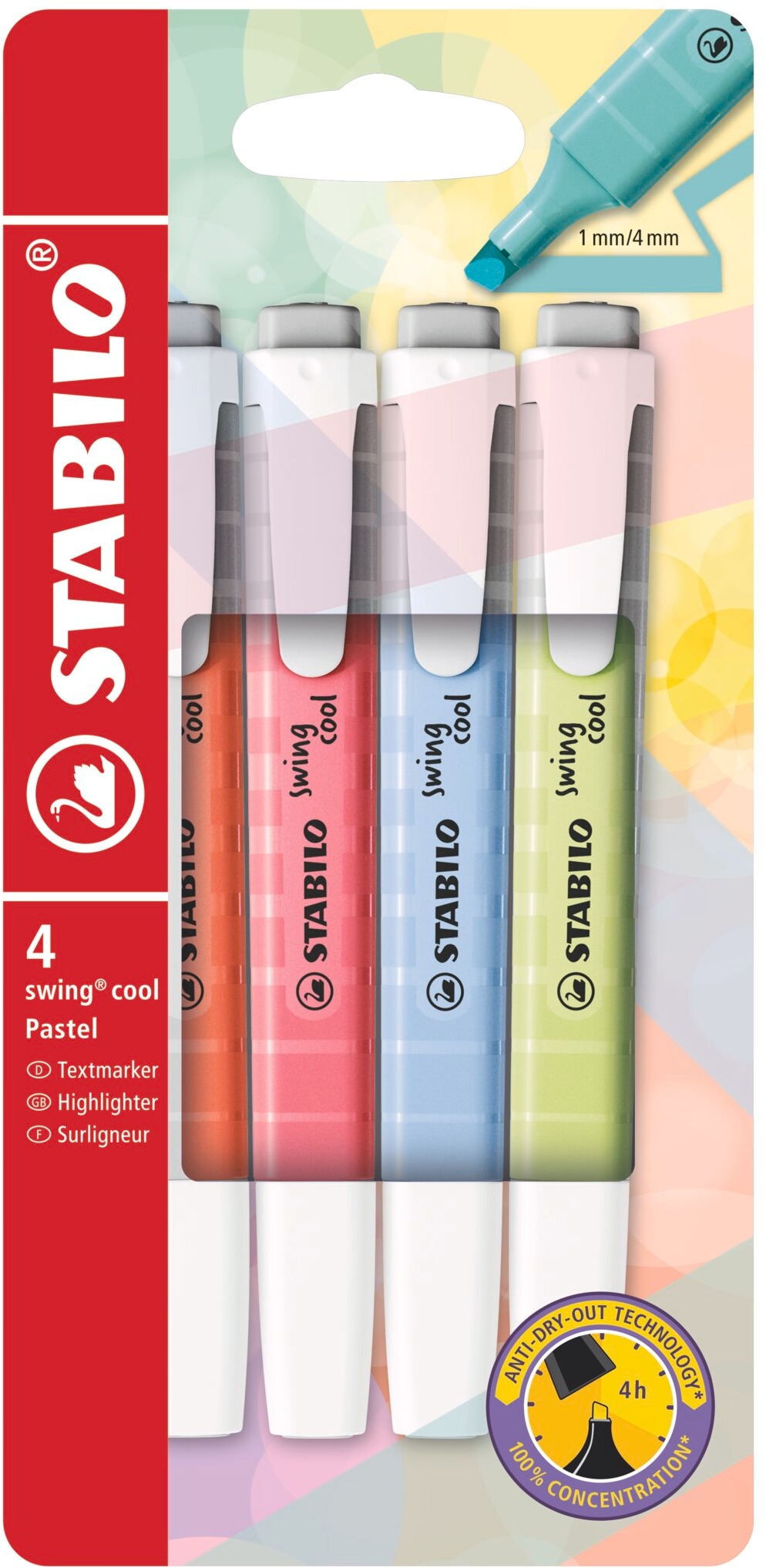 STABILO swing cool Pastel 4 db, tok, új színek