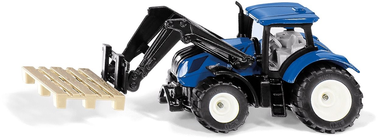 Siku Blister New Holland traktor raklapemelő villával és raklappal