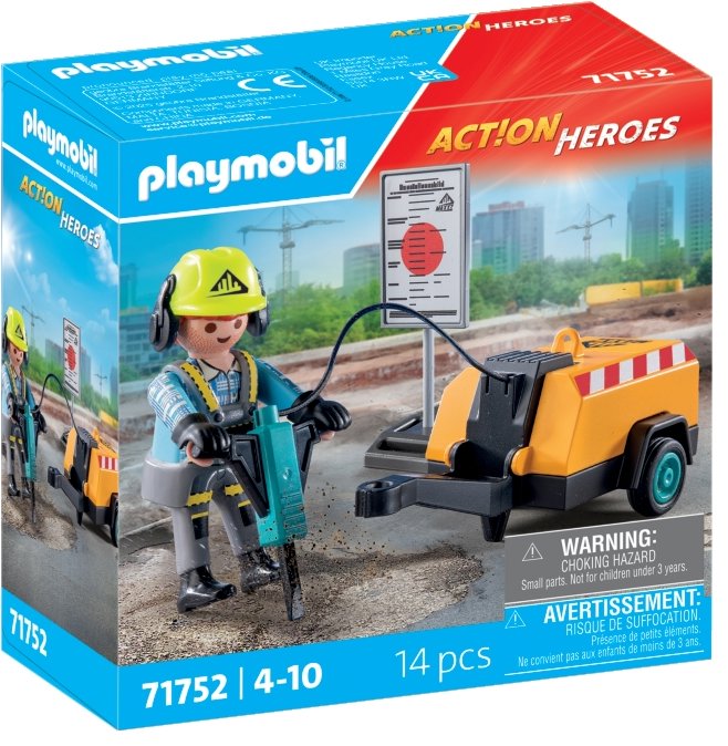 Playmobil 71752 Építőmunkás légkalapáccsal