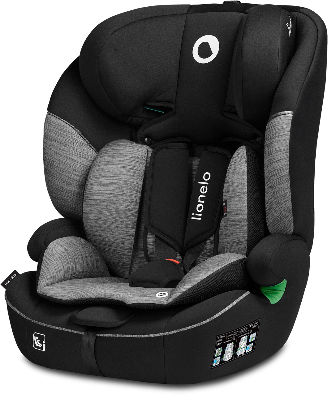 Lionelo Levi i-Size Black Grey