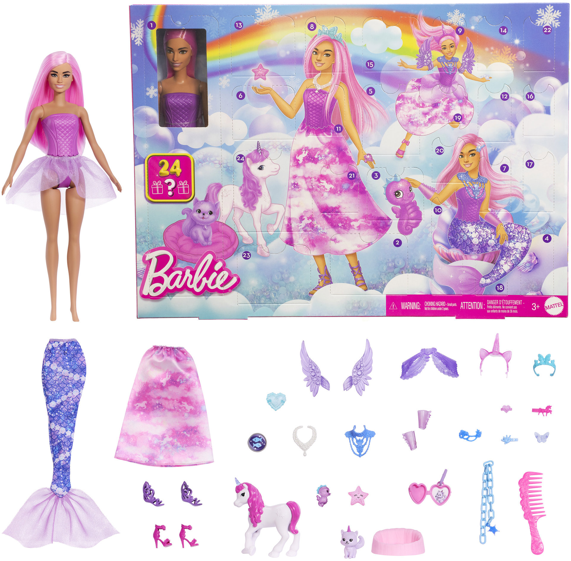 Barbie mesés adventi naptár 2025 + baba