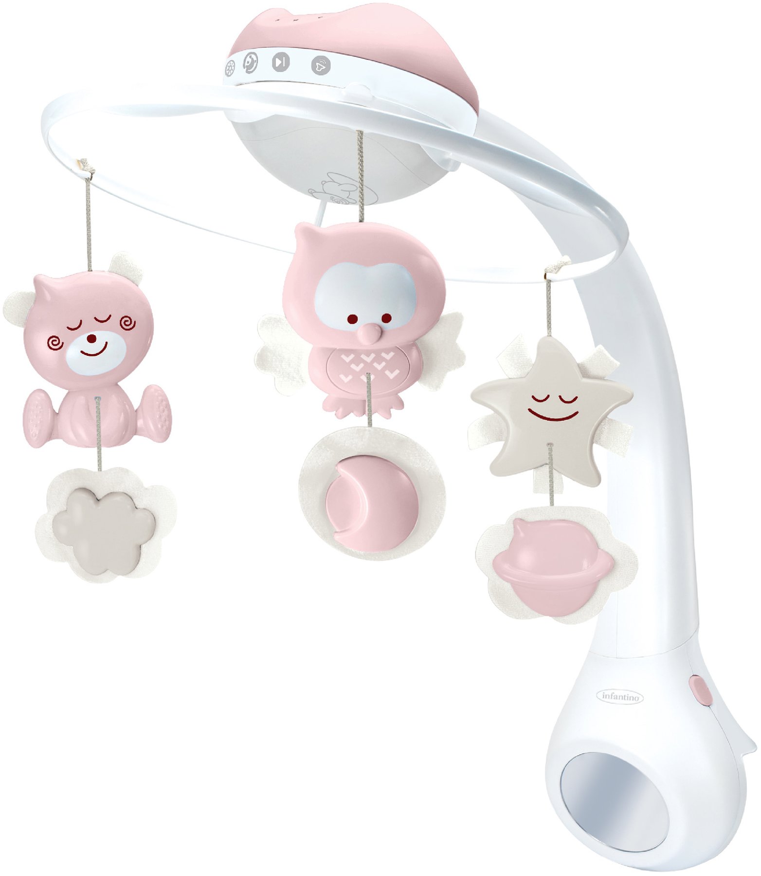 Infantino zenélő körforgó 3in1 Dusty Pink