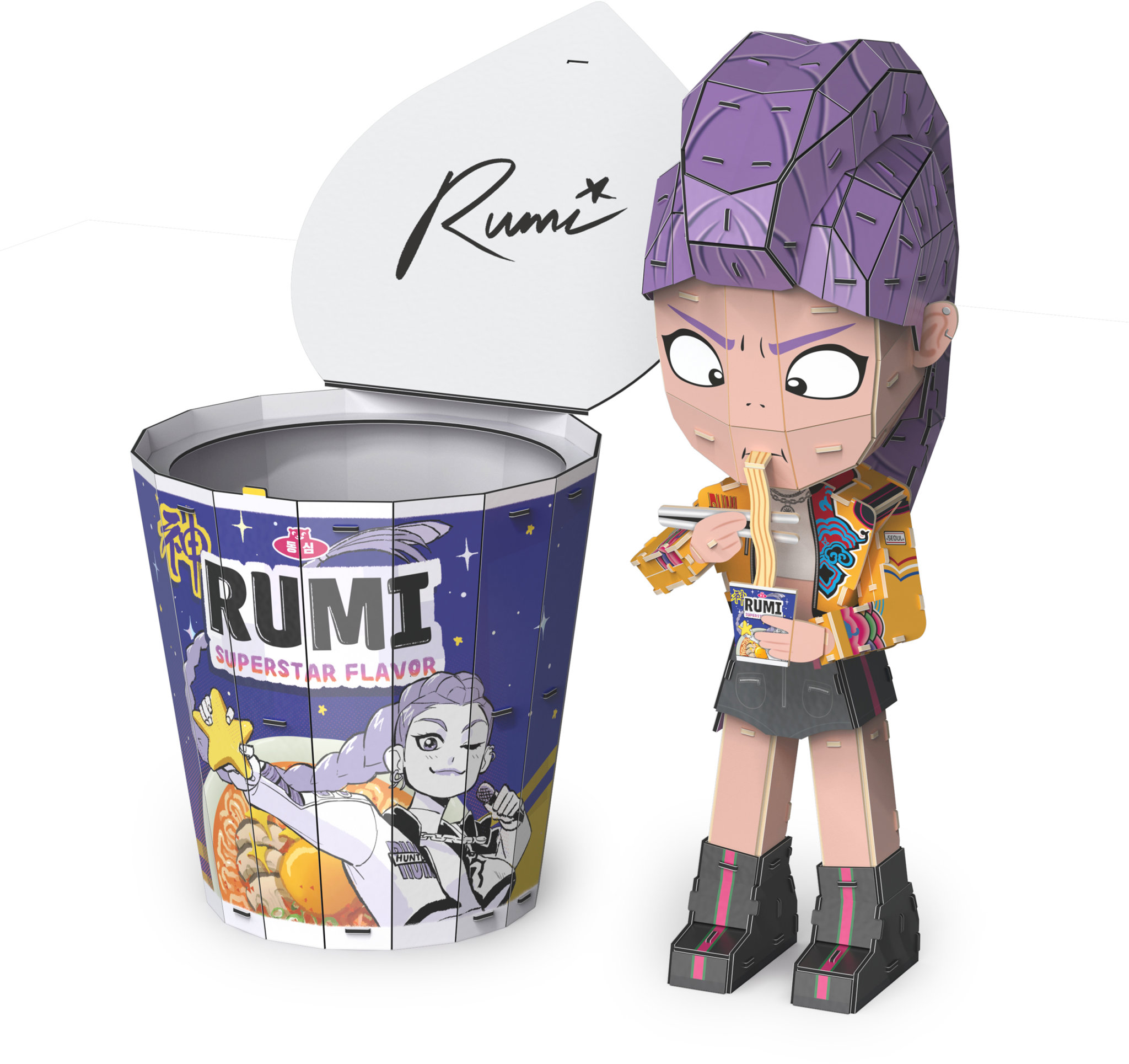 SPIN MASTER Kpdh 4d Build Ramen Cup Rumi Building Set 138-pc., One Size, Purple