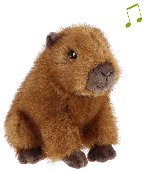 Keel Toys SE4920 Keeleco Kapibara öko-plüssjáték, hangeffekt, 15 cm