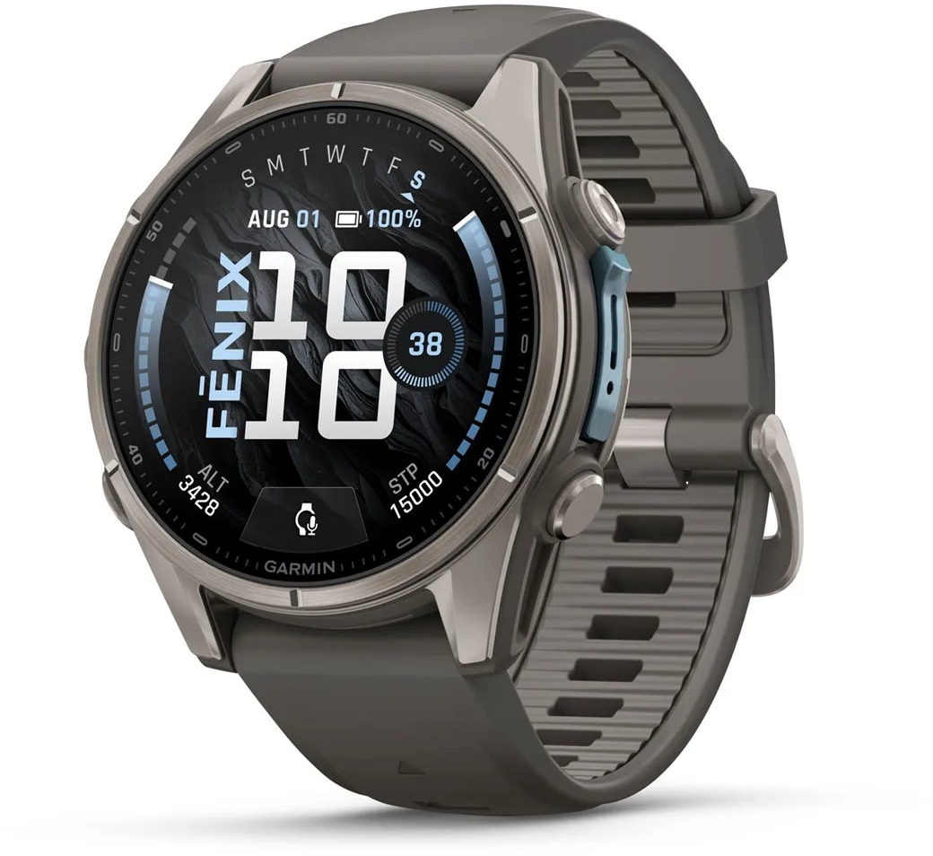 Garmin fēnix 9 43 mm AMOLED Bare Titanium Pebble Gray