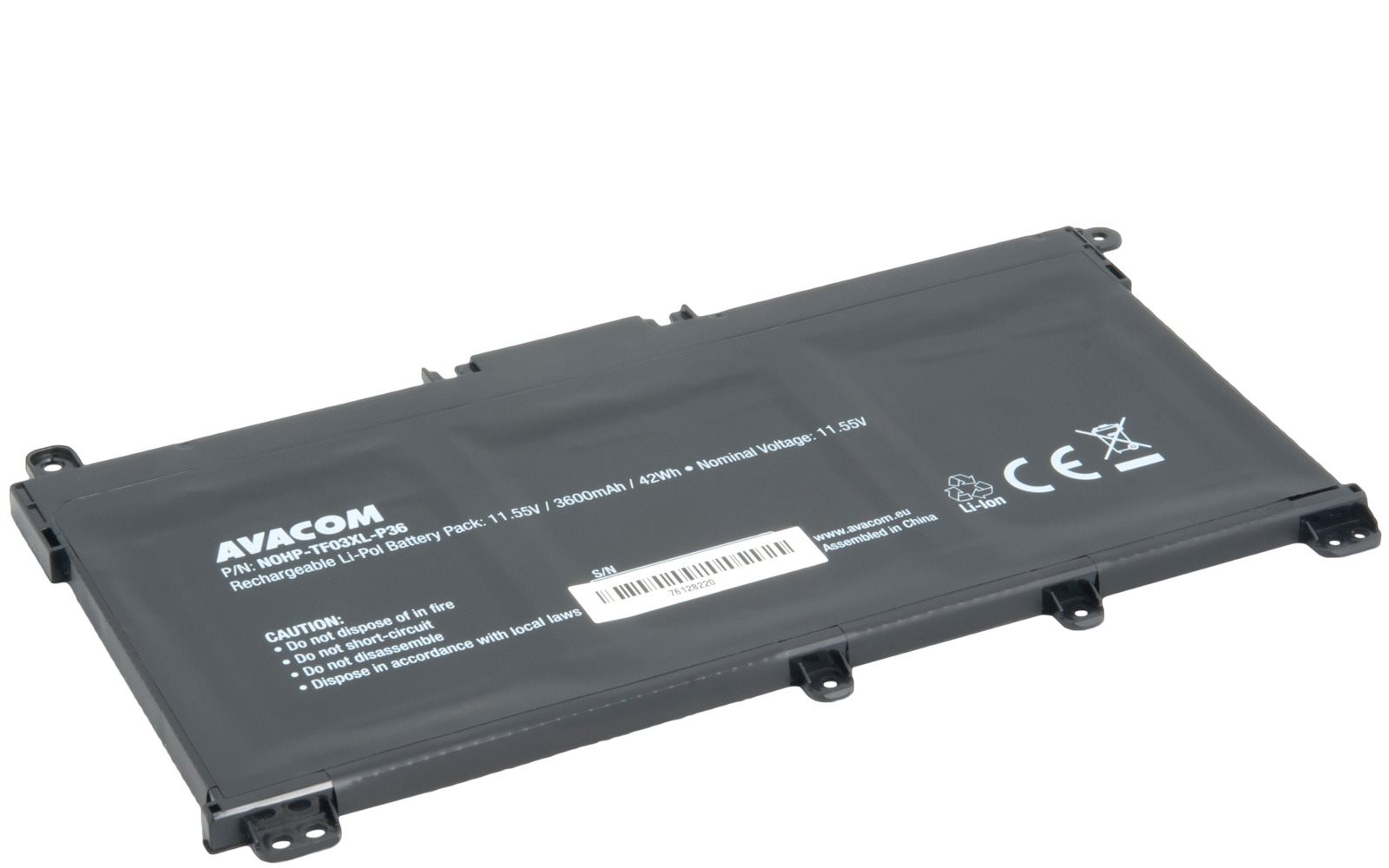 AVACOM TF03XL HP Pavilion 14-bk 15-cc Series kompatibilis, Li-Pol, 11,55 V, 3600 mAh, 42 Wh