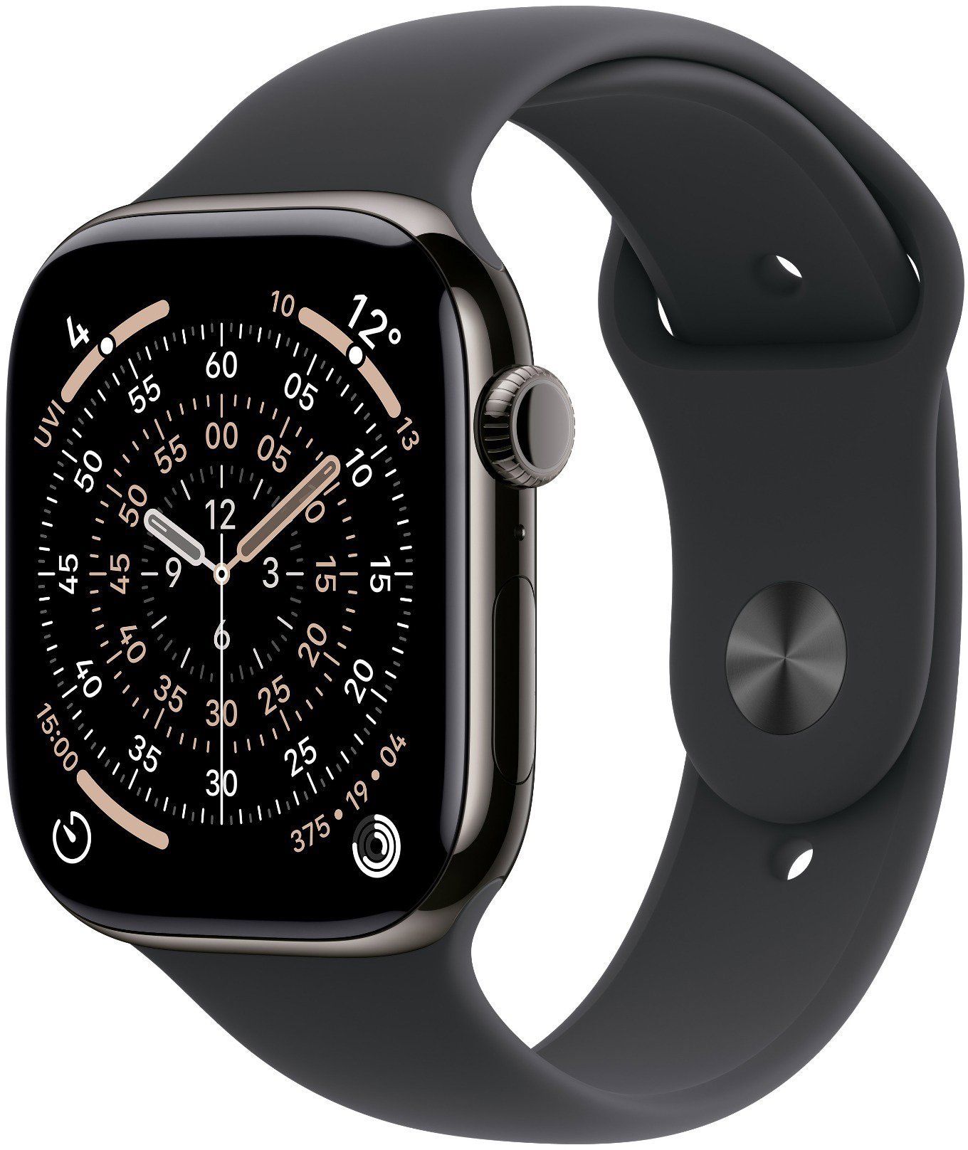 Apple Watch Series 11 Cellular 42mm Palaszürke titán tok fekete sportszíjjal- S/M